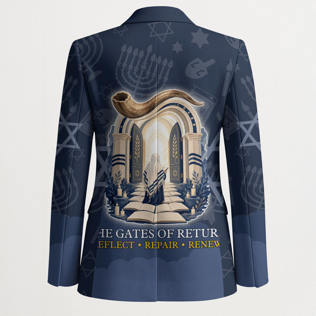 Yom Kippur Gates Of Return Blazer Jewish High Holy Day Shofar Tallit Star Of David