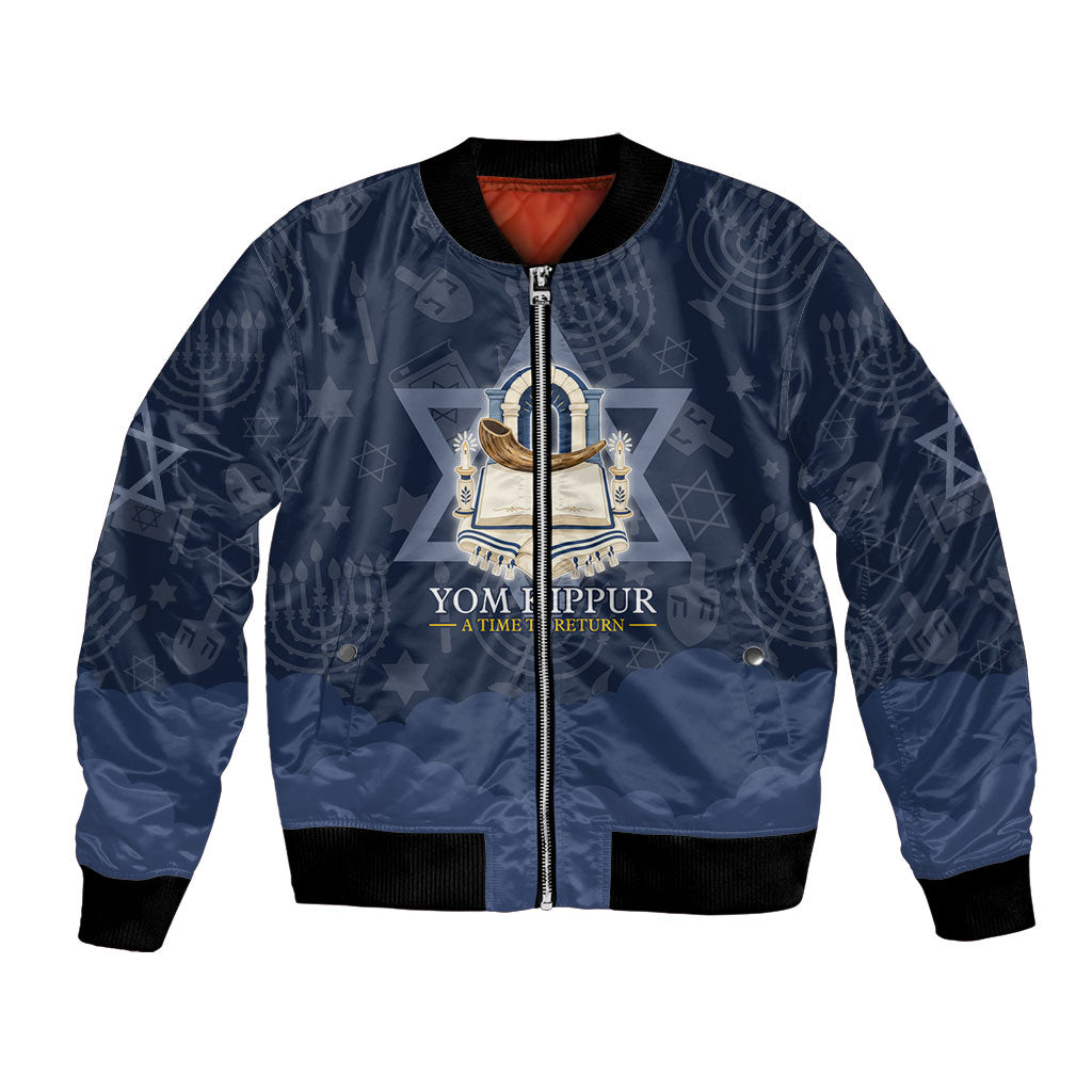Yom Kippur Gates Of Return Bomber Jacket Jewish High Holy Day Shofar Tallit Star Of David