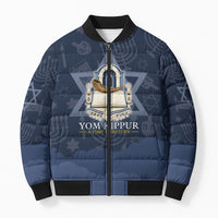 Yom Kippur Gates Of Return Bomber Puffer Jacket Jewish High Holy Day Shofar Tallit Star Of David