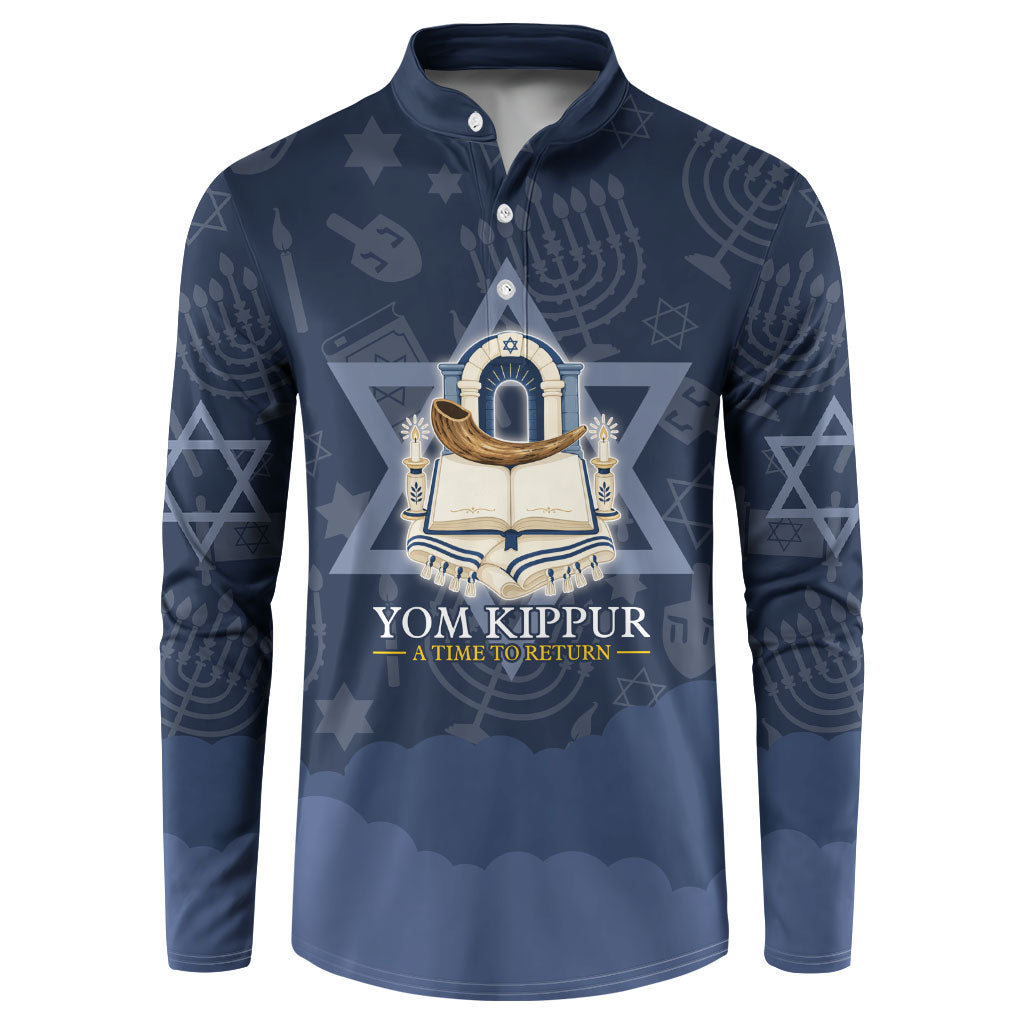 Yom Kippur Gates Of Return Button Sweatshirt Jewish High Holy Day Shofar Tallit Star Of David