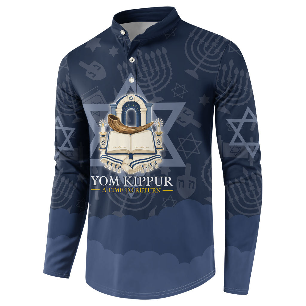 Yom Kippur Gates Of Return Button Sweatshirt Jewish High Holy Day Shofar Tallit Star Of David