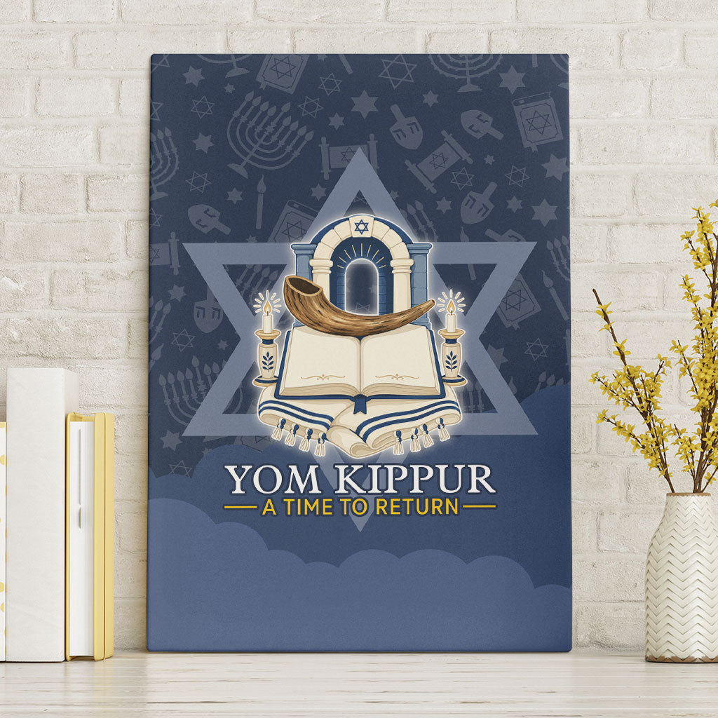 Yom Kippur Gates Of Return Canvas Wall Art Jewish High Holy Day Shofar Tallit Star Of David