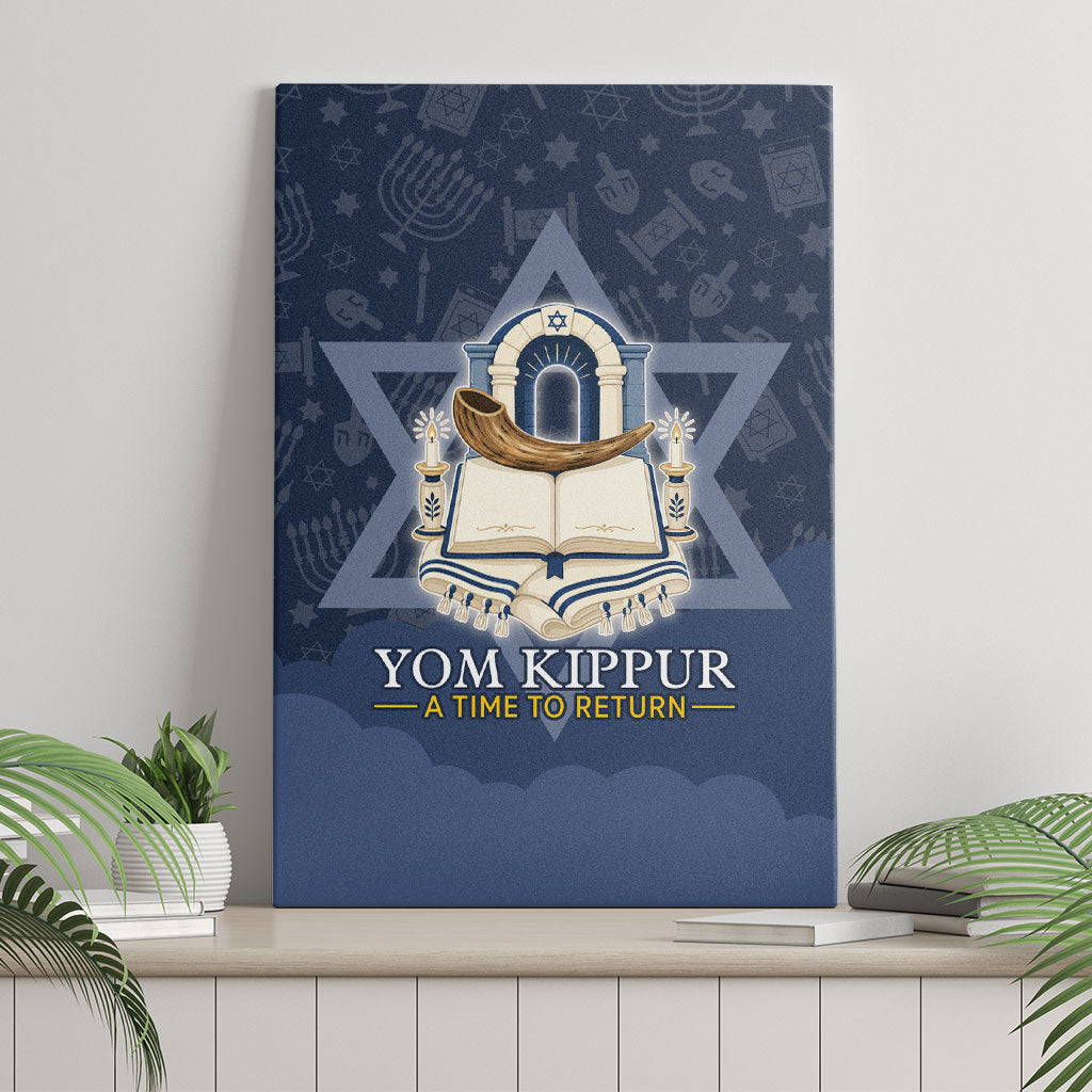 Yom Kippur Gates Of Return Canvas Wall Art Jewish High Holy Day Shofar Tallit Star Of David