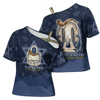 Yom Kippur Gates Of Return Cross Shoulder Shirt Jewish High Holy Day Shofar Tallit Star Of David
