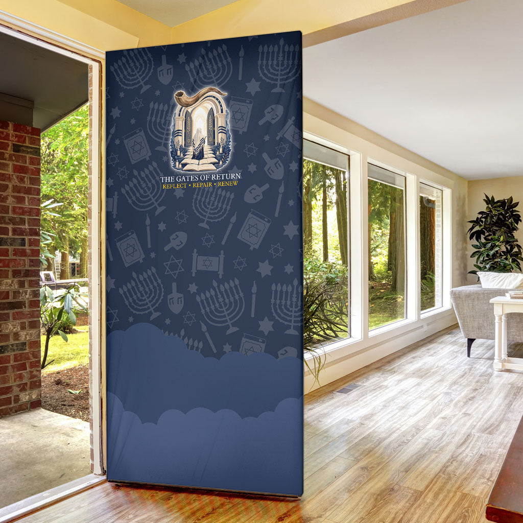 Yom Kippur Gates Of Return Door Cover Jewish High Holy Day Shofar Tallit Star Of David