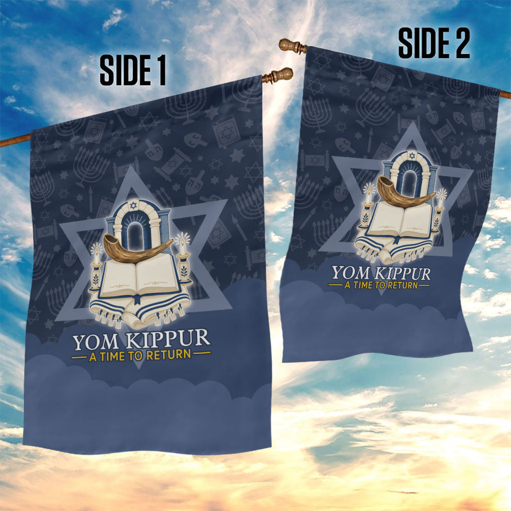 Yom Kippur Gates Of Return Garden Flag Jewish High Holy Day Shofar Tallit Star Of David