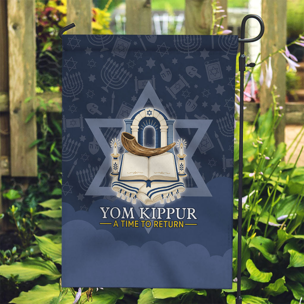 Yom Kippur Gates Of Return Garden Flag Jewish High Holy Day Shofar Tallit Star Of David