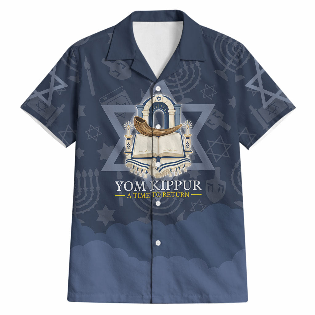 Yom Kippur Gates Of Return Hawaiian Shirt Jewish High Holy Day Shofar Tallit Star Of David