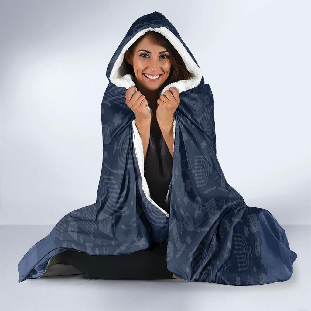 Yom Kippur Gates Of Return Hooded Blanket Jewish High Holy Day Shofar Tallit Star Of David