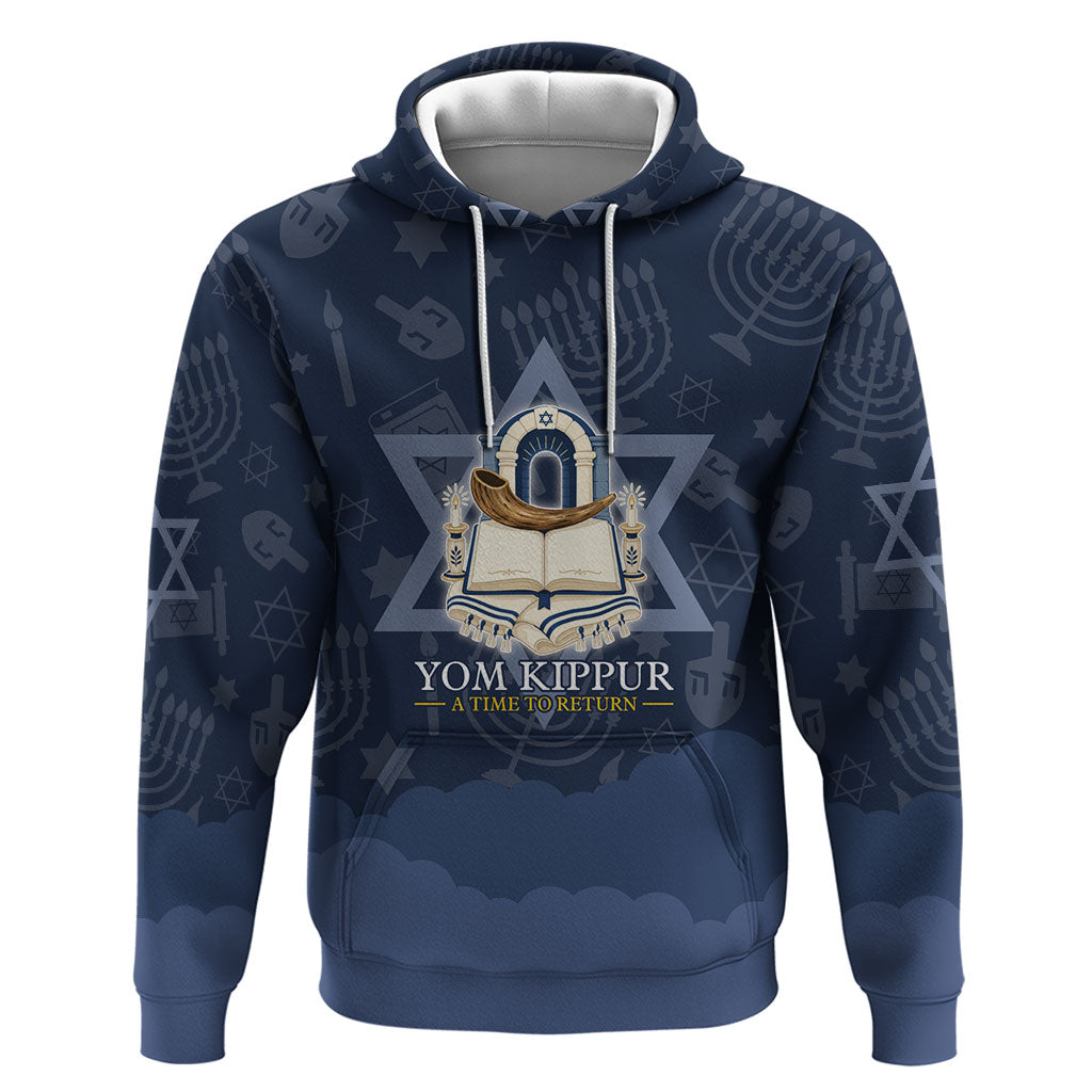 Yom Kippur Gates Of Return Hoodie Jewish High Holy Day Shofar Tallit Star Of David