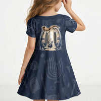 Yom Kippur Gates Of Return Kid Short Sleeve Dress Jewish High Holy Day Shofar Tallit Star Of David