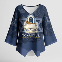 Yom Kippur Gates Of Return Kimono Sleeve Blouse Jewish High Holy Day Shofar Tallit Star Of David