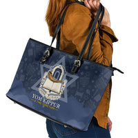 Yom Kippur Gates Of Return Leather Tote Bag Jewish High Holy Day Shofar Tallit Star Of David