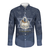 Yom Kippur Gates Of Return Long Sleeve Button Shirt Jewish High Holy Day Shofar Tallit Star Of David