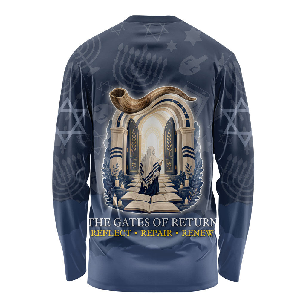 Yom Kippur Gates Of Return Long Sleeve Shirt Jewish High Holy Day Shofar Tallit Star Of David