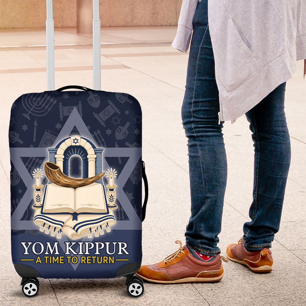 Yom Kippur Gates Of Return Luggage Cover Jewish High Holy Day Shofar Tallit Star Of David