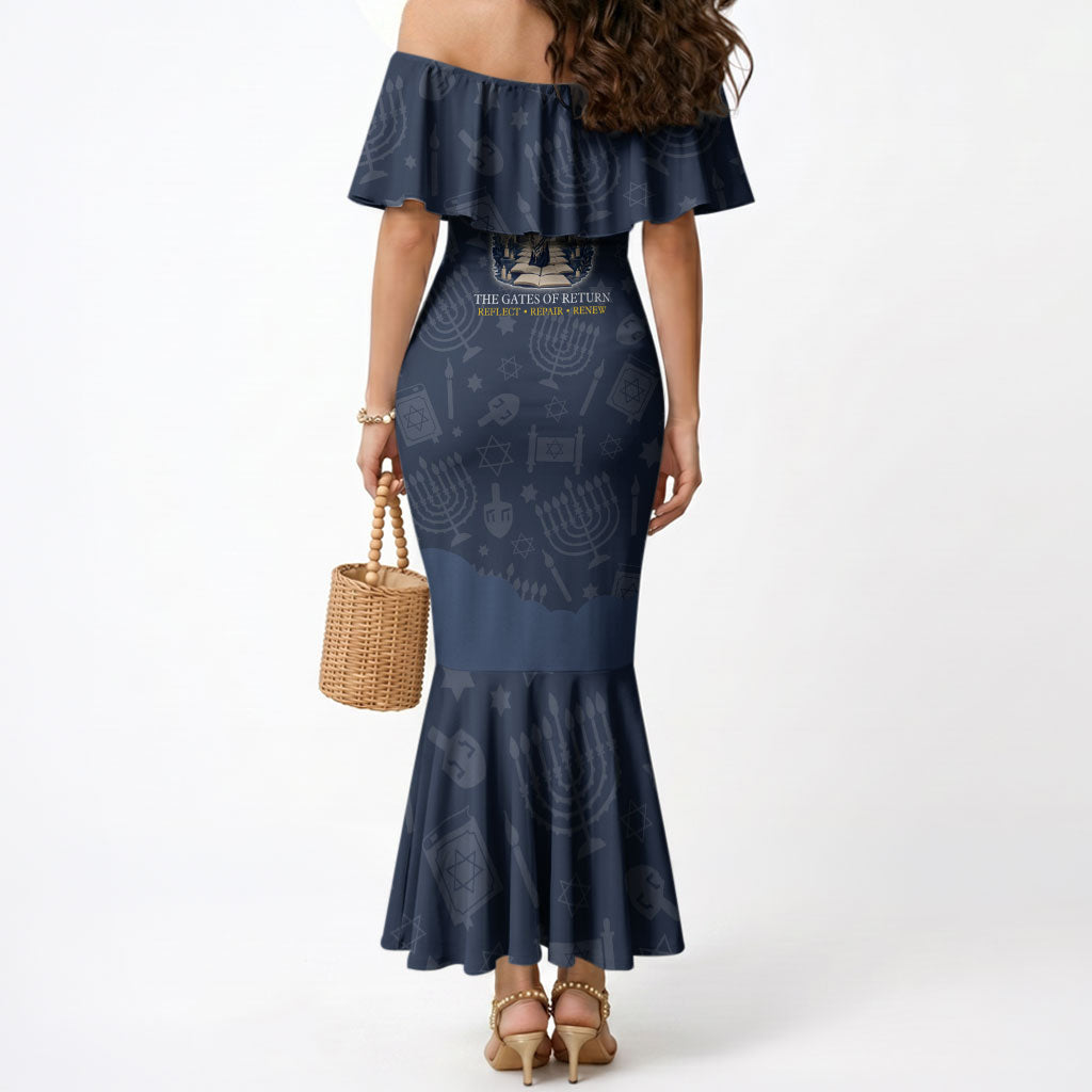 Yom Kippur Gates Of Return Mermaid Dress Jewish High Holy Day Shofar Tallit Star Of David