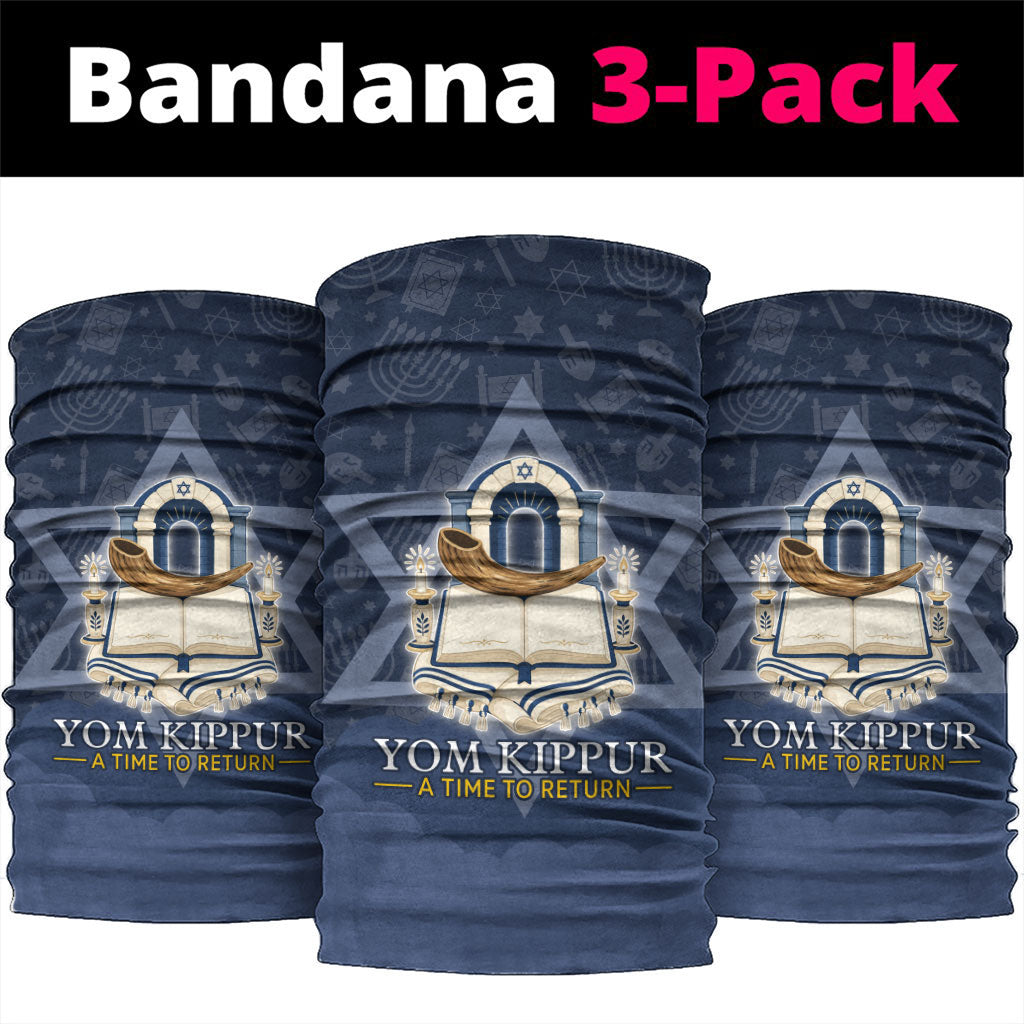 Yom Kippur Gates Of Return Neck Gaiter Jewish High Holy Day Shofar Tallit Star Of David