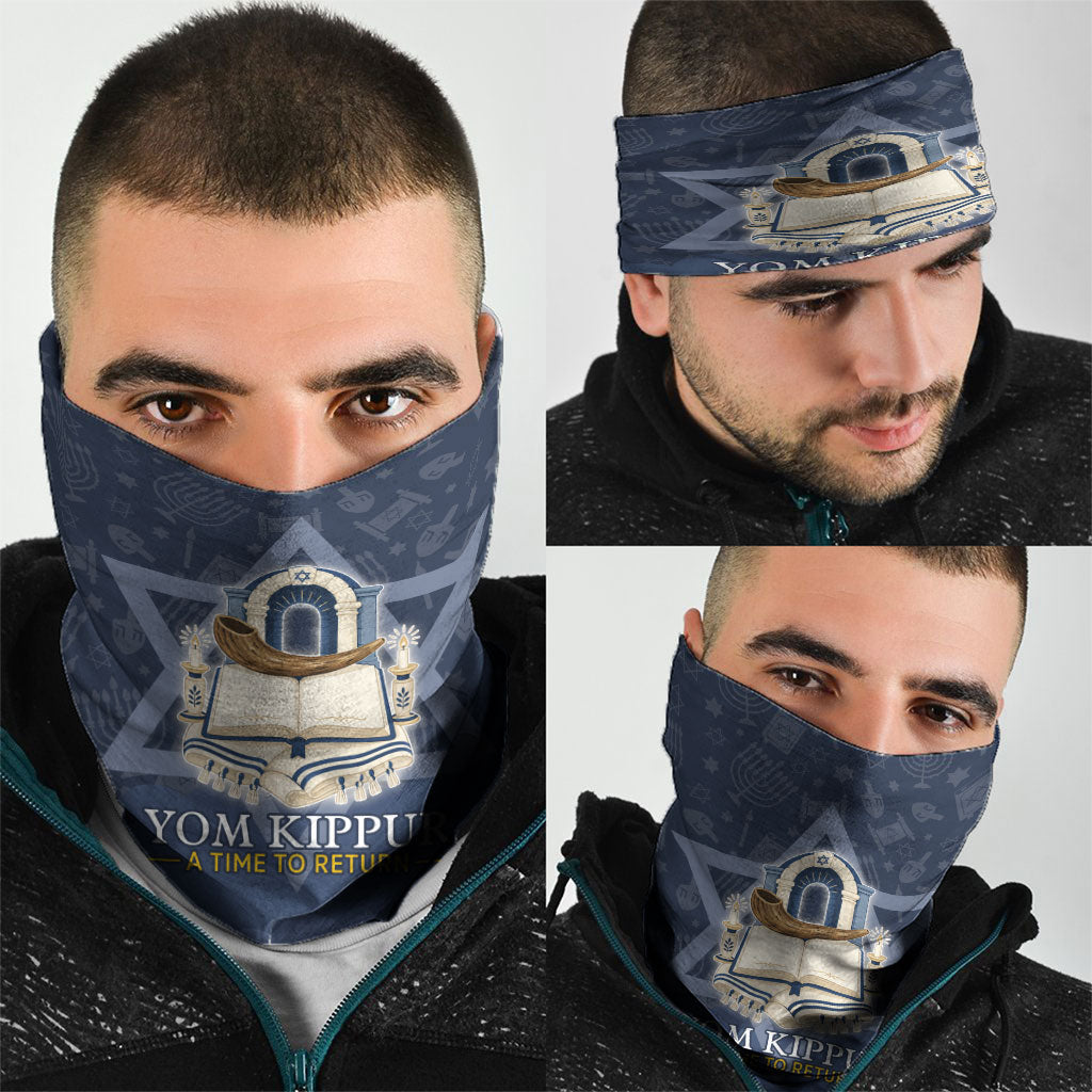 Yom Kippur Gates Of Return Neck Gaiter Jewish High Holy Day Shofar Tallit Star Of David