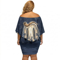 Yom Kippur Gates Of Return Off Shoulder Short Dress Jewish High Holy Day Shofar Tallit Star Of David