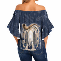 Yom Kippur Gates Of Return Off Shoulder Wrap Waist Top Jewish High Holy Day Shofar Tallit Star Of David
