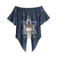Yom Kippur Gates Of Return Off Shoulder Wrap Waist Top Jewish High Holy Day Shofar Tallit Star Of David