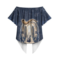 Yom Kippur Gates Of Return Off Shoulder Wrap Waist Top Jewish High Holy Day Shofar Tallit Star Of David