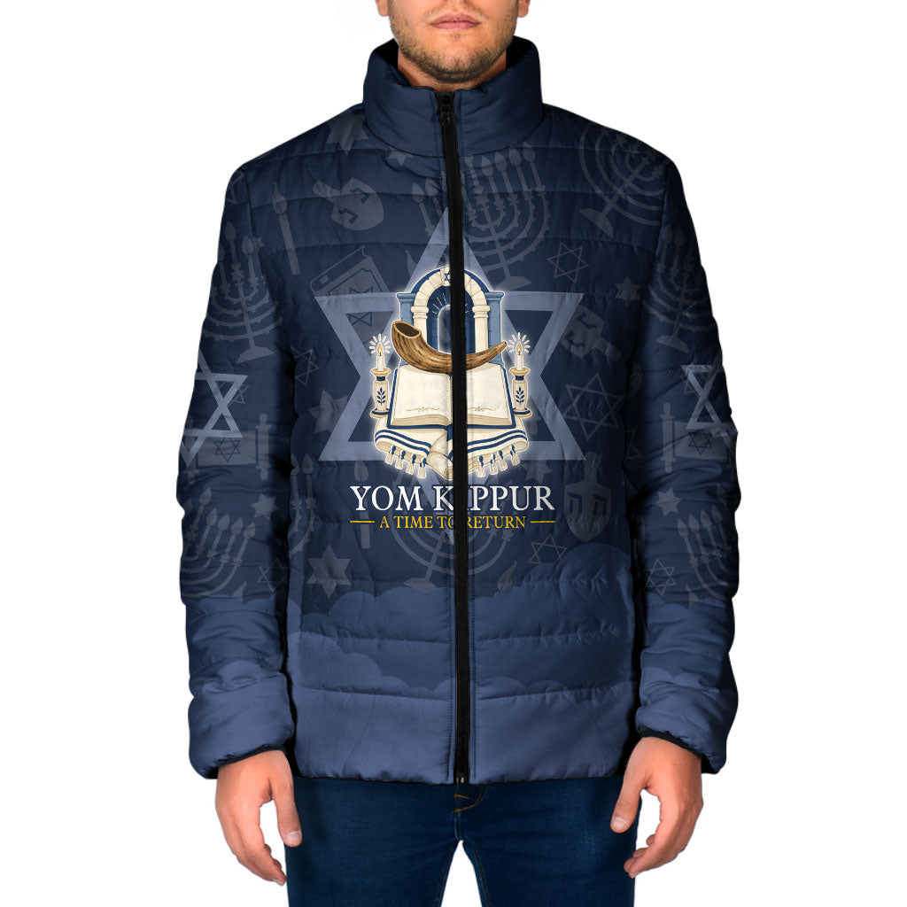 Yom Kippur Gates Of Return Padded Jacket Jewish High Holy Day Shofar Tallit Star Of David