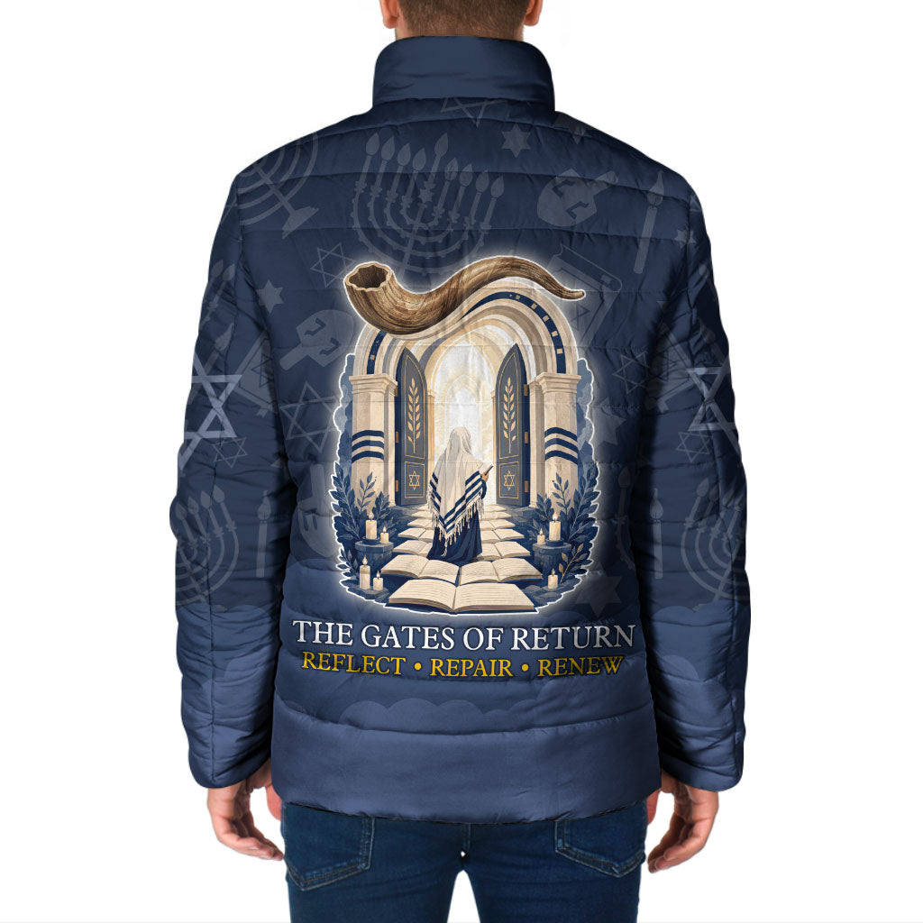 Yom Kippur Gates Of Return Padded Jacket Jewish High Holy Day Shofar Tallit Star Of David