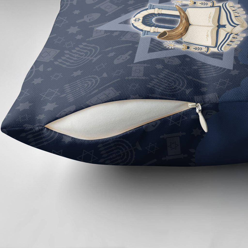 Yom Kippur Gates Of Return Pillow Cover Jewish High Holy Day Shofar Tallit Star Of David