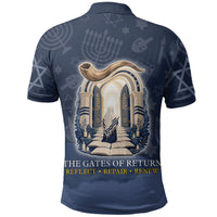 Yom Kippur Gates Of Return Polo Shirt Jewish High Holy Day Shofar Tallit Star Of David