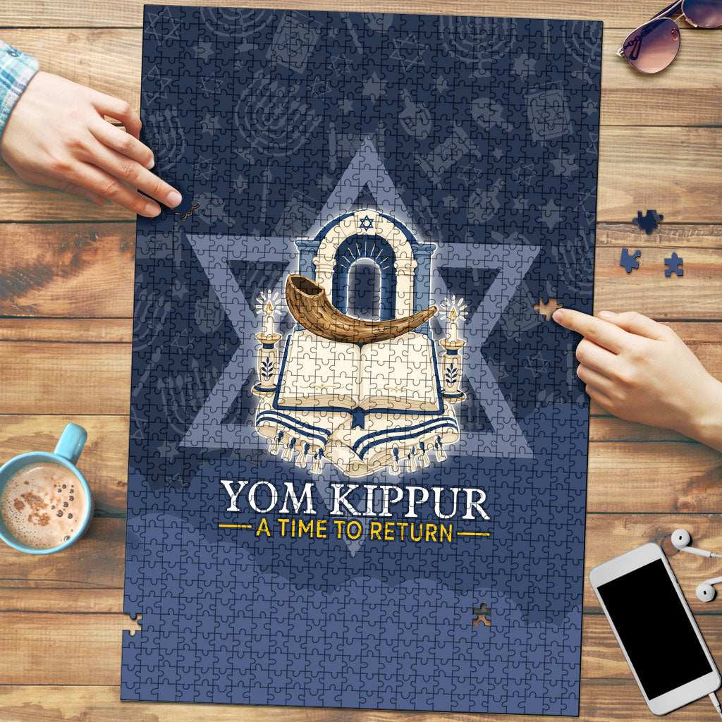 Yom Kippur Gates Of Return Puzzle Jewish High Holy Day Shofar Tallit Star Of David