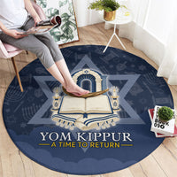 Yom Kippur Gates Of Return Round Carpet Jewish High Holy Day Shofar Tallit Star Of David