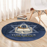 Yom Kippur Gates Of Return Round Carpet Jewish High Holy Day Shofar Tallit Star Of David