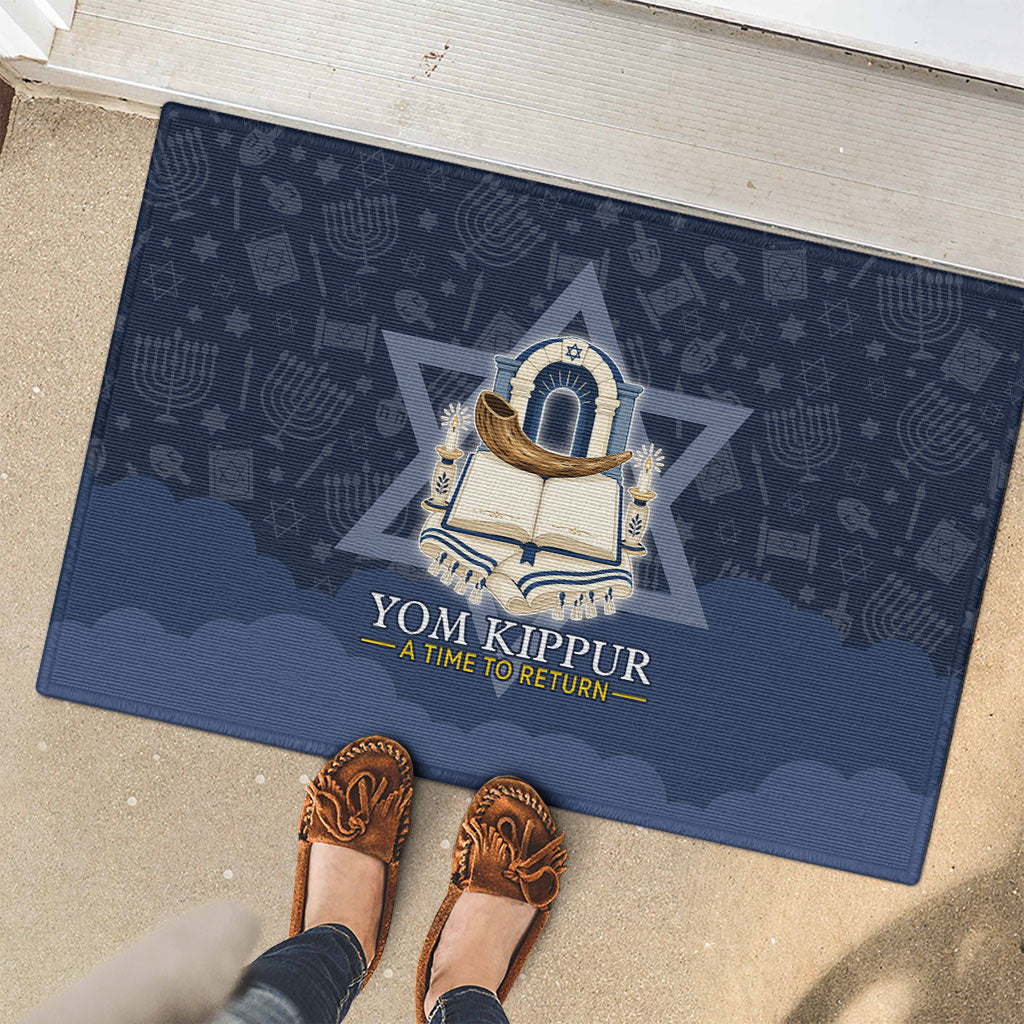 Yom Kippur Gates Of Return Rubber Doormat Jewish High Holy Day Shofar Tallit Star Of David