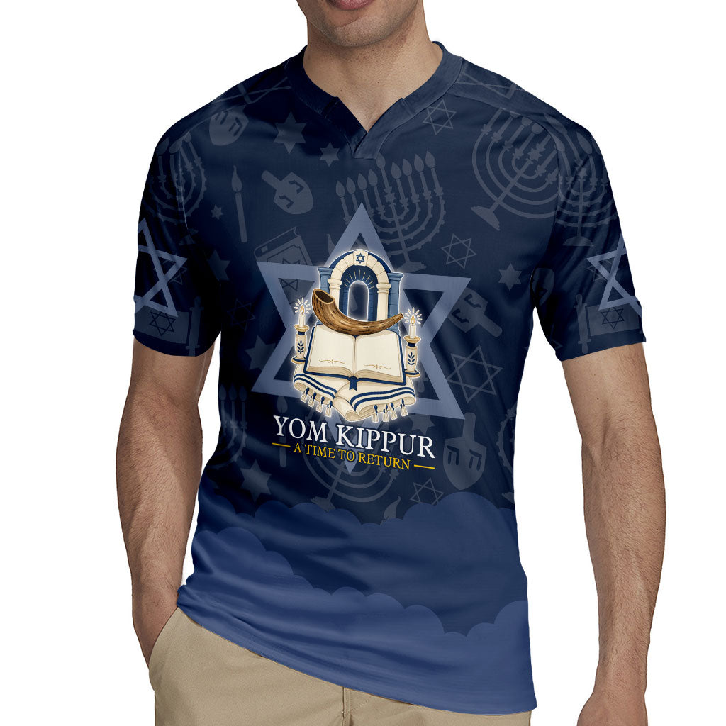 Yom Kippur Gates Of Return Rugby Jersey Jewish High Holy Day Shofar Tallit Star Of David