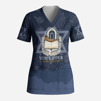 Yom Kippur Gates Of Return Scrub Top Jewish High Holy Day Shofar Tallit Star Of David
