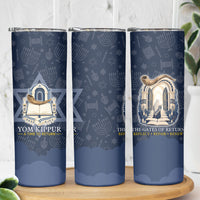 Yom Kippur Gates Of Return Skinny Tumbler Jewish High Holy Day Shofar Tallit Star Of David