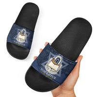 Yom Kippur Gates Of Return Slide Sandals Jewish High Holy Day Shofar Tallit Star Of David
