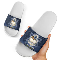 Yom Kippur Gates Of Return Slide Sandals Jewish High Holy Day Shofar Tallit Star Of David