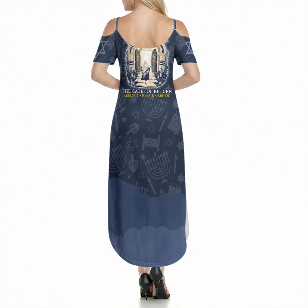 Yom Kippur Gates Of Return Summer Maxi Dress Jewish High Holy Day Shofar Tallit Star Of David