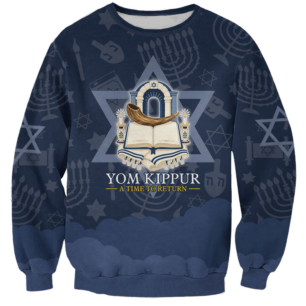 Yom Kippur Gates Of Return Sweatshirt Jewish High Holy Day Shofar Tallit Star Of David