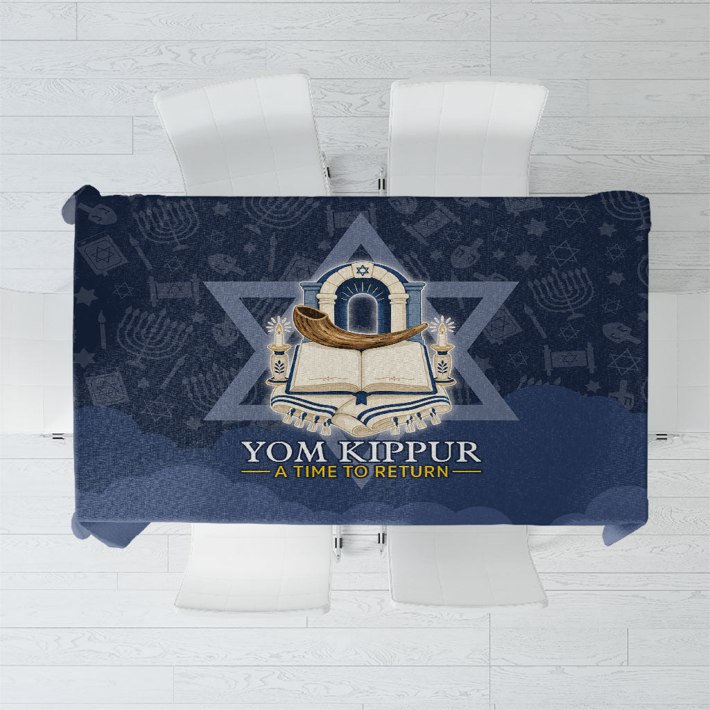 Yom Kippur Gates Of Return Tablecloth Jewish High Holy Day Shofar Tallit Star Of David