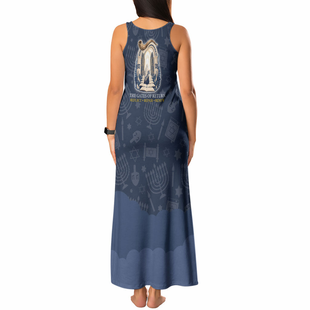 Yom Kippur Gates Of Return Tank Maxi Dress Jewish High Holy Day Shofar Tallit Star Of David