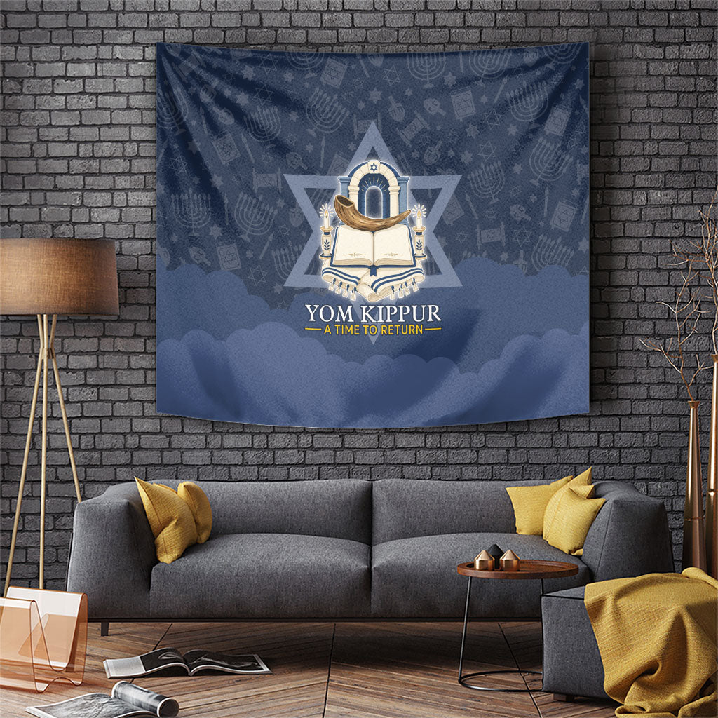 Yom Kippur Gates Of Return Tapestry Jewish High Holy Day Shofar Tallit Star Of David