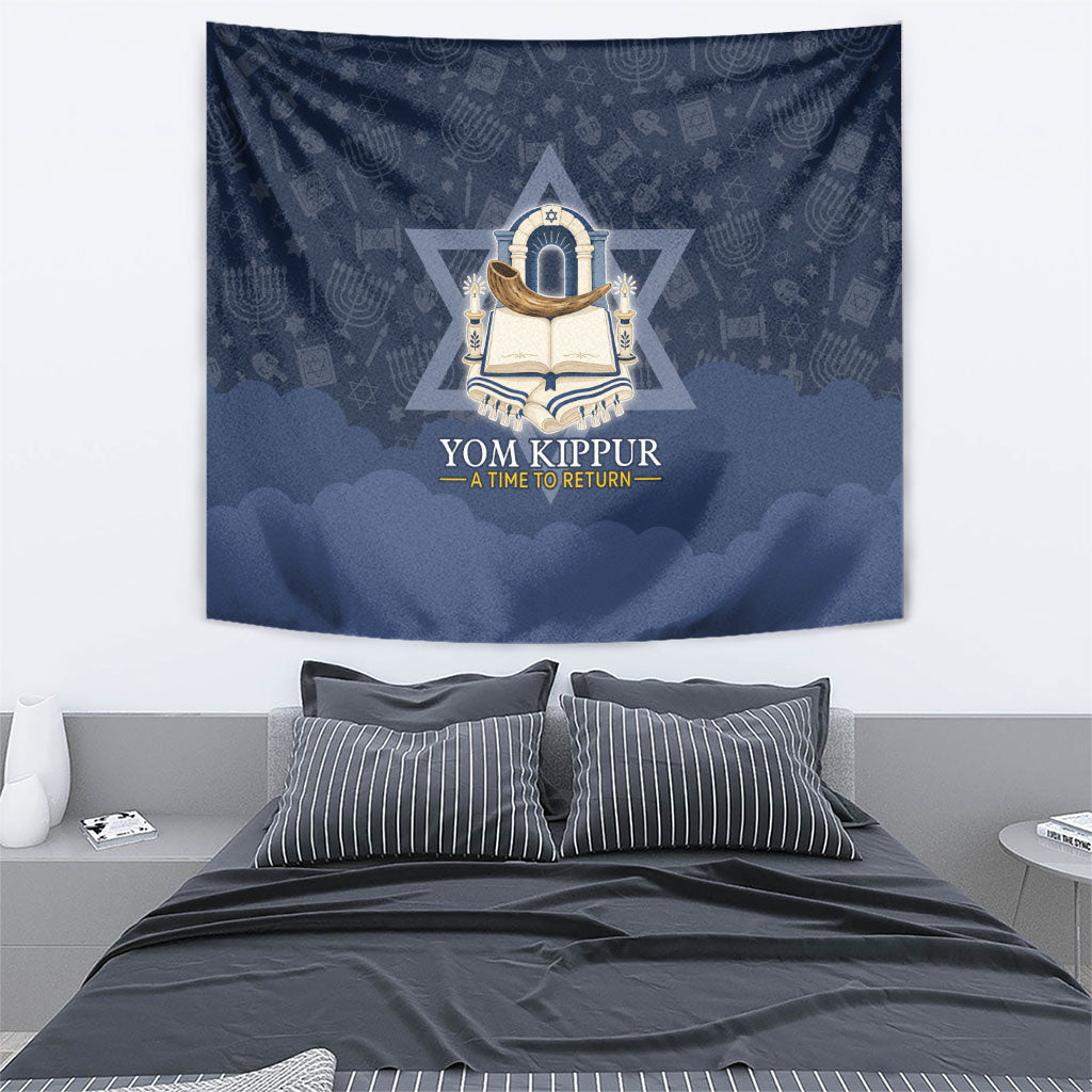 Yom Kippur Gates Of Return Tapestry Jewish High Holy Day Shofar Tallit Star Of David