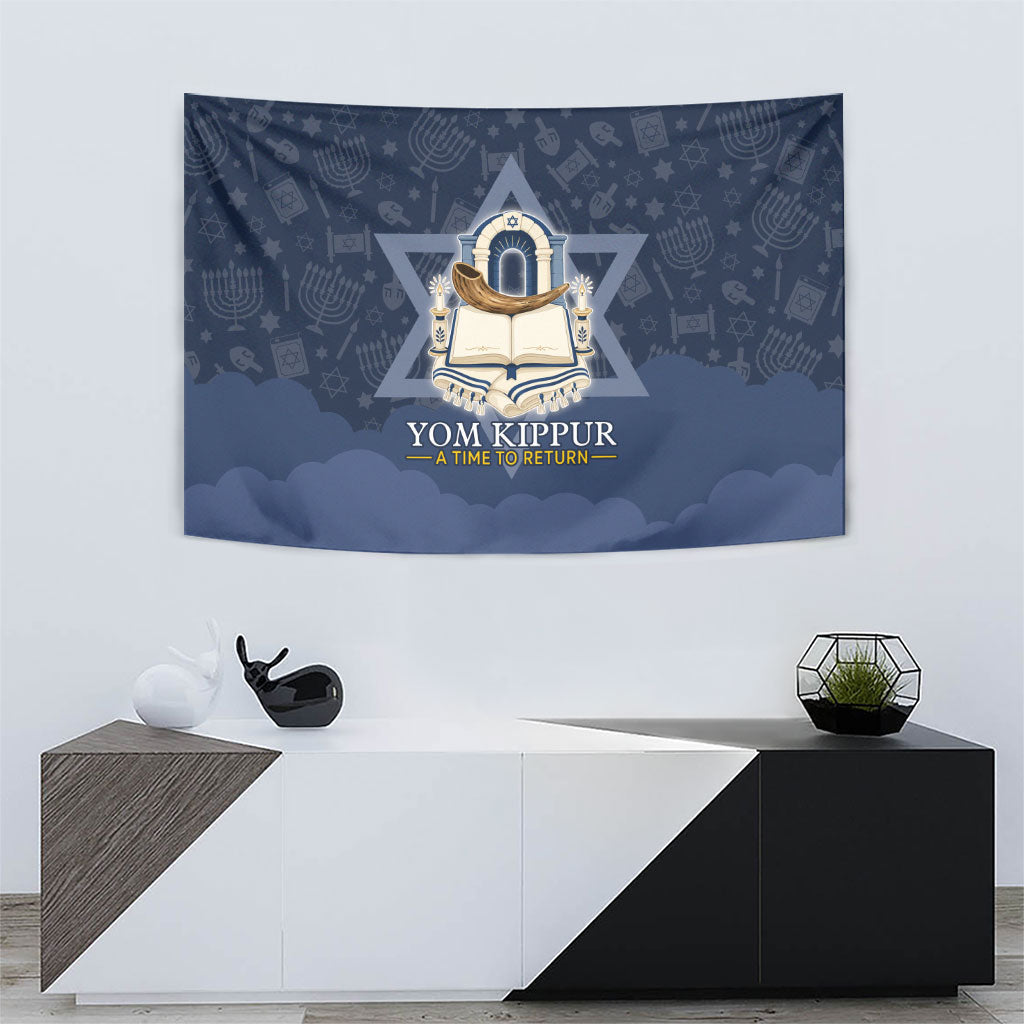 Yom Kippur Gates Of Return Tapestry Jewish High Holy Day Shofar Tallit Star Of David