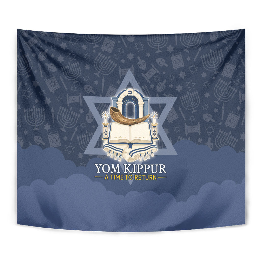 Yom Kippur Gates Of Return Tapestry Jewish High Holy Day Shofar Tallit Star Of David