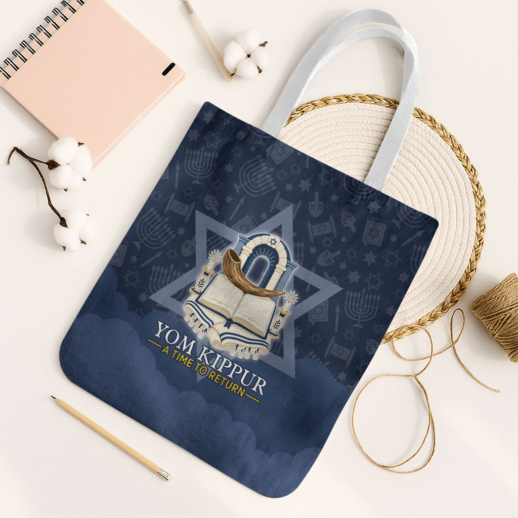 Yom Kippur Gates Of Return Tote Bag Jewish High Holy Day Shofar Tallit Star Of David