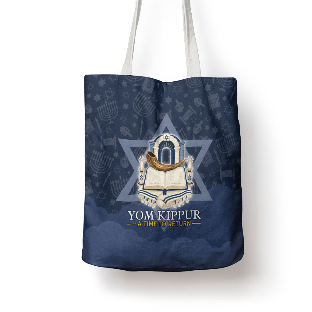 Yom Kippur Gates Of Return Tote Bag Jewish High Holy Day Shofar Tallit Star Of David
